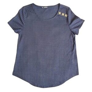 Storybuk semi-sheer blue top sz S